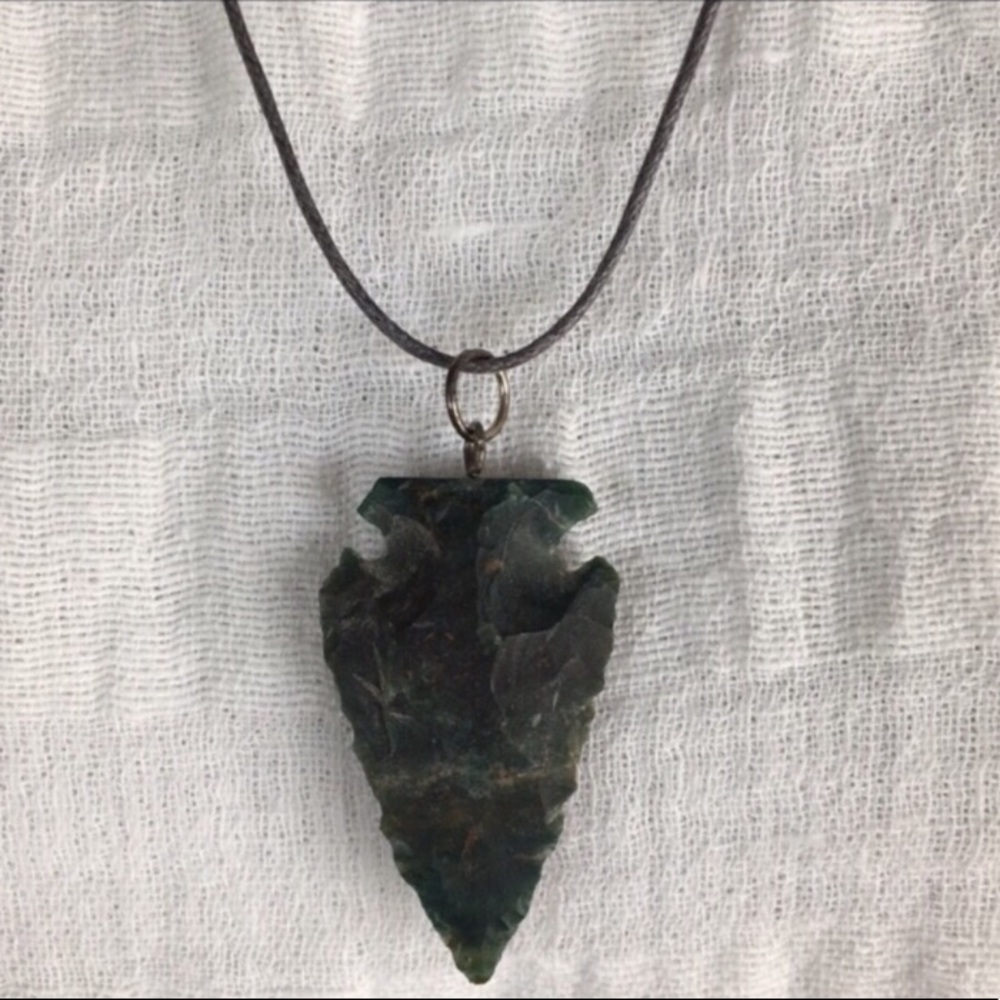 Green Arrowhead Necklace